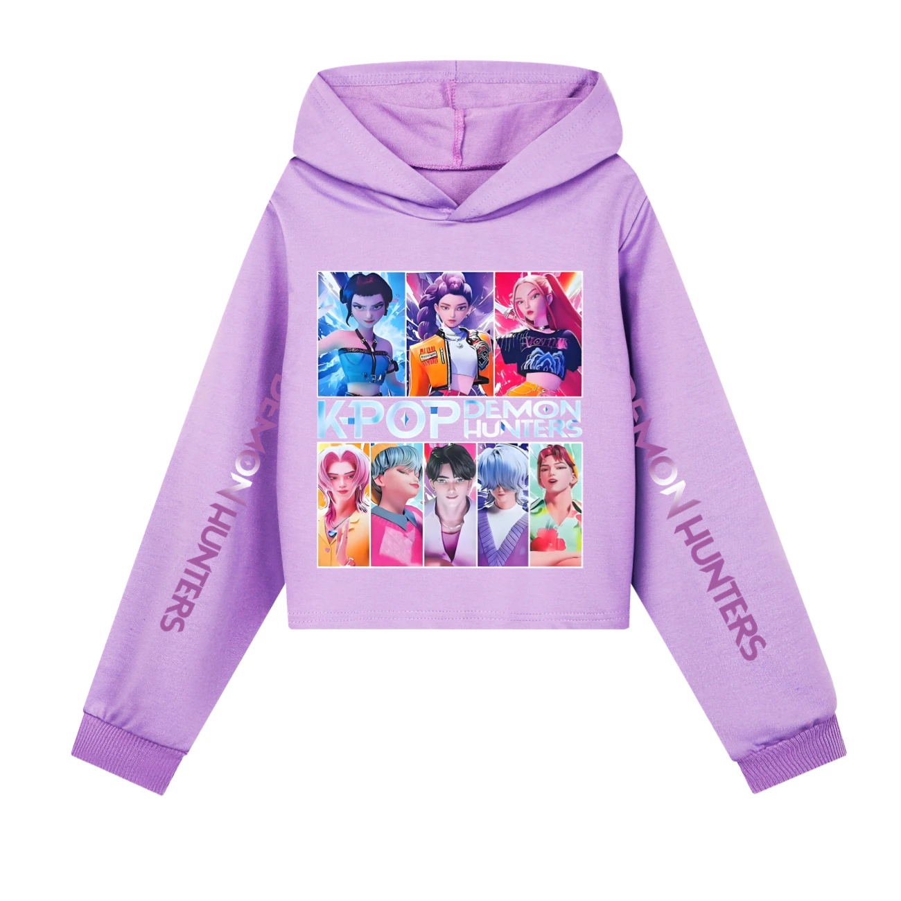 Girls’ Cropped Sweatshirt Set — 4855 Collection A, Style 09 · Purple