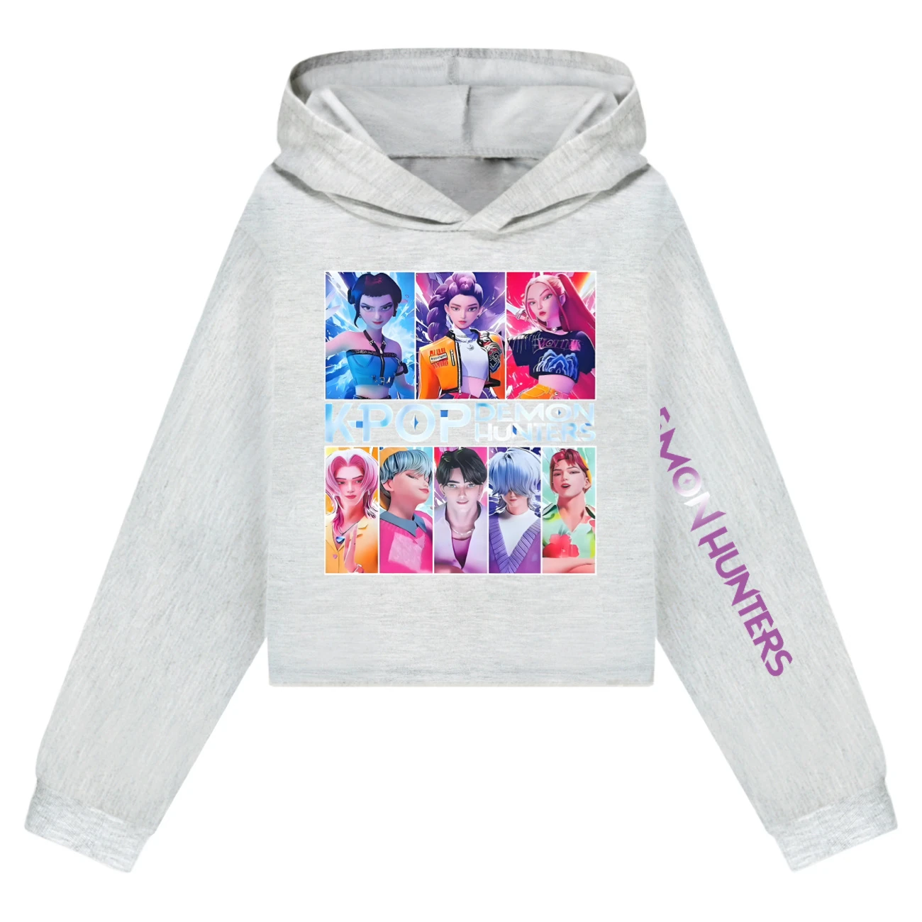 Girls’ Cropped Sweatshirt Set — 4855 Collection A, Style 11 · Grey