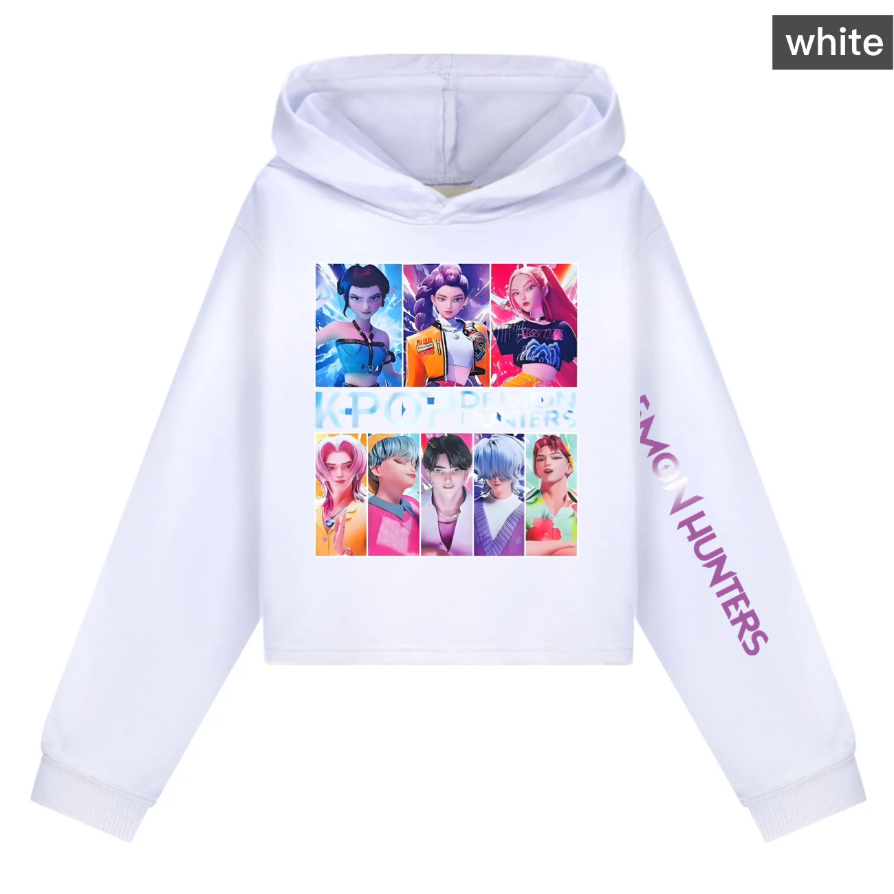 Girls’ Cropped Sweatshirt Set — 4855 Collection A, Style 12 · White