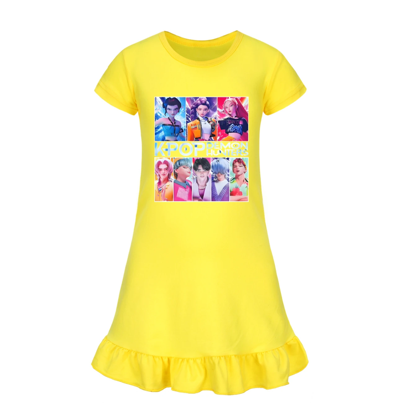 Girls’ Ruffle-Hem Lounge Dress — 4855 Edition, Style 06 · Yellow