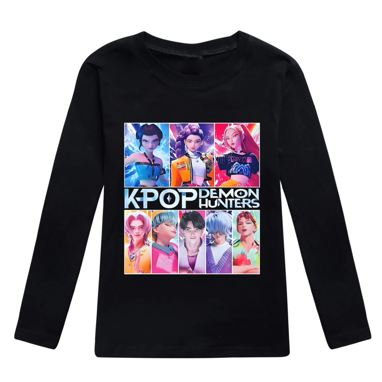 Kids’ Long-Sleeve Tee & Jogger Set — 4855 Edition, Style 03 · Black