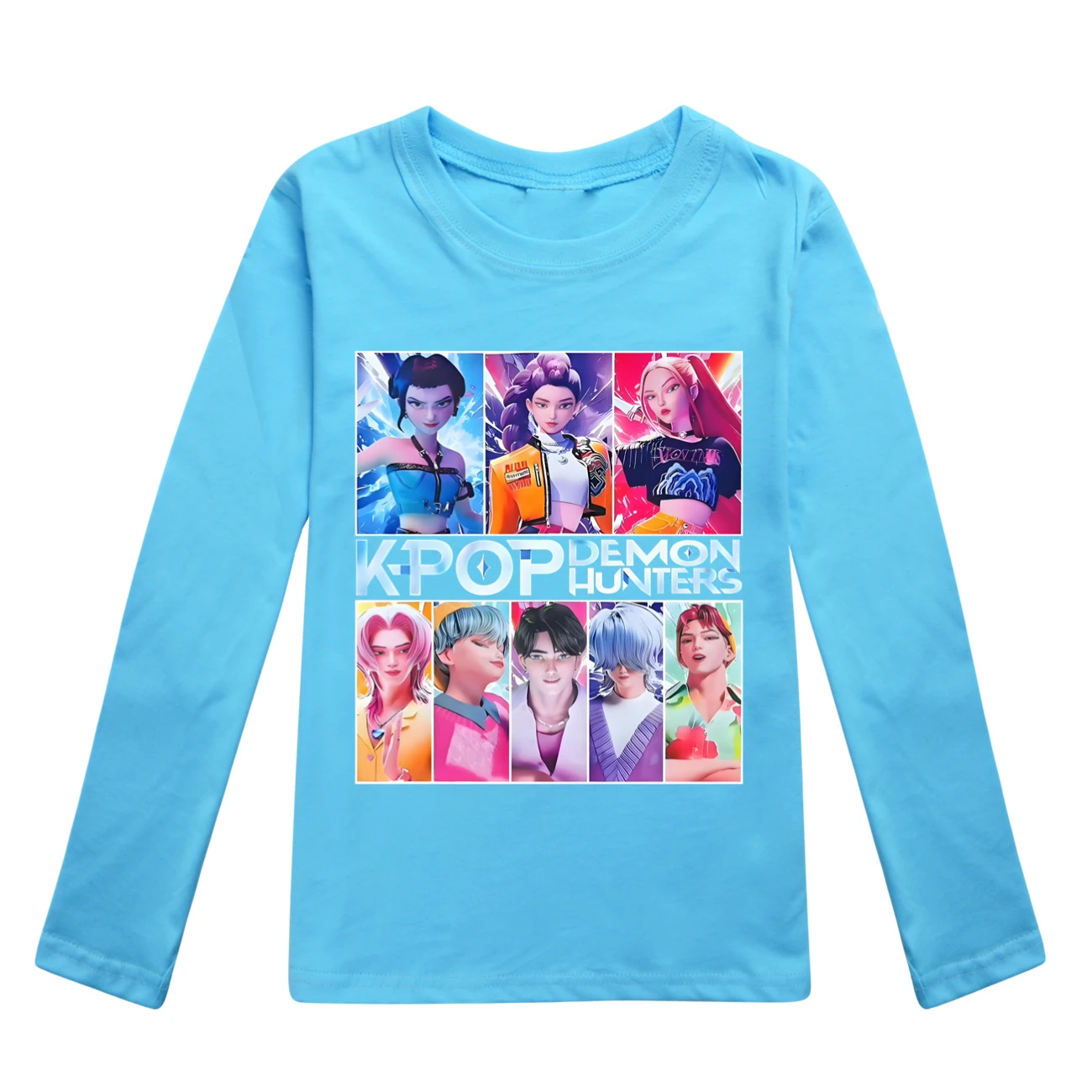 Kids’ Long-Sleeve Tee & Jogger Set — 4855 Edition, Style 04 · Light Blue