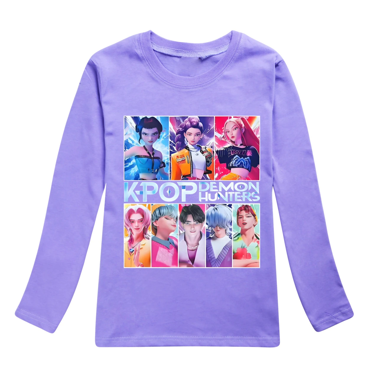 Kids’ Long-Sleeve Tee & Jogger Set — 4855 Edition, Style 06 · Purple