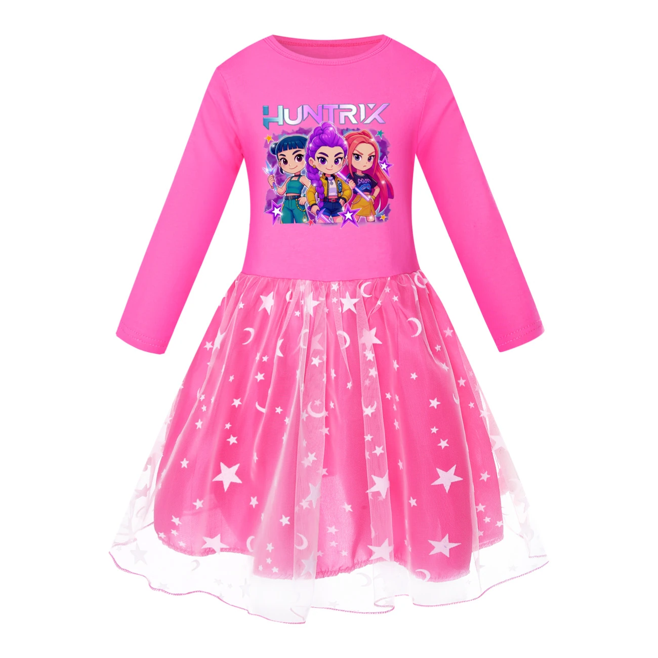 Girls’ Rainbow Tulle Dress — 5051 Edition, Style 05 · Star Tulle · Rose
