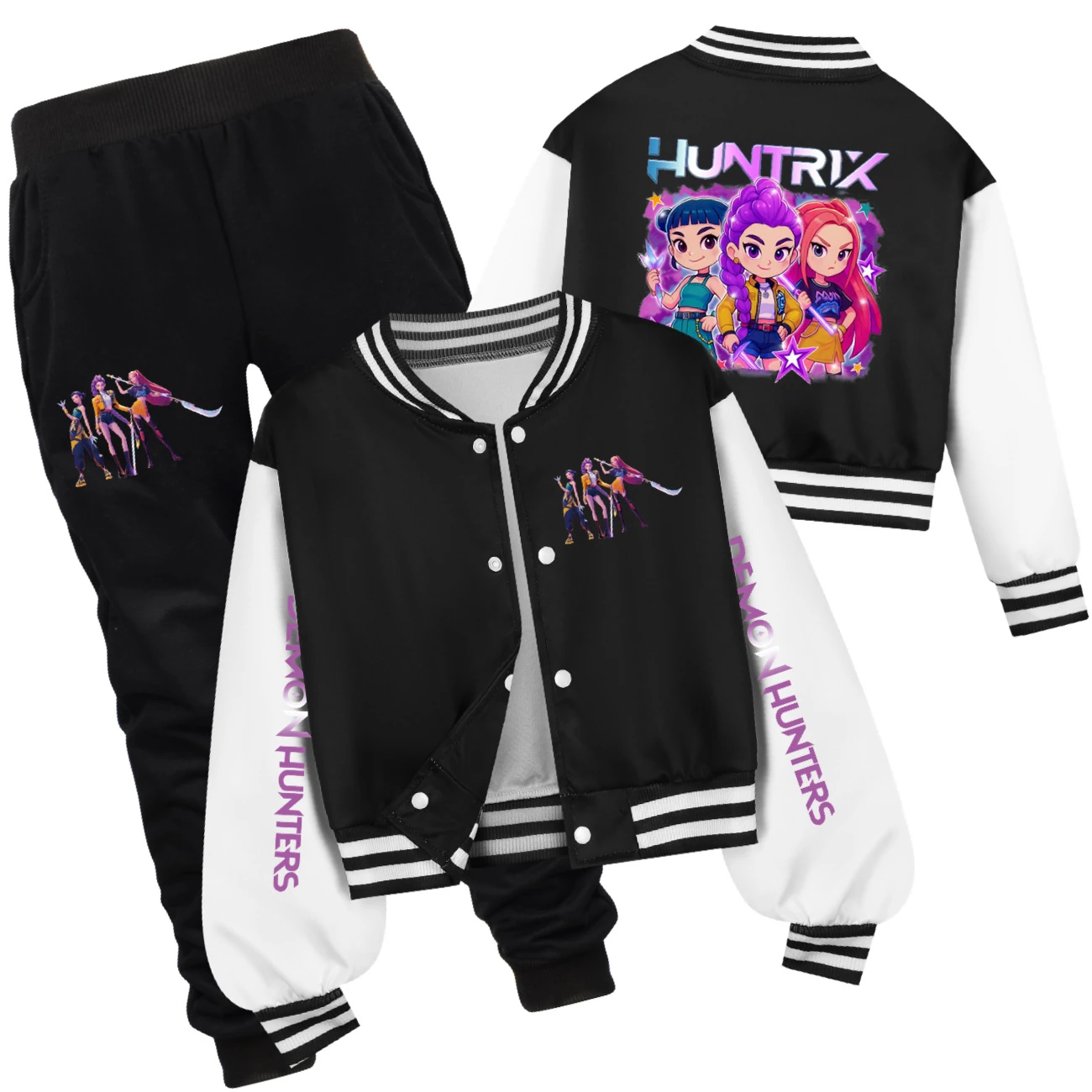 Kids’ Varsity Jacket & Jogger Set — 5051 Edition, Style 08 · Set · Black
