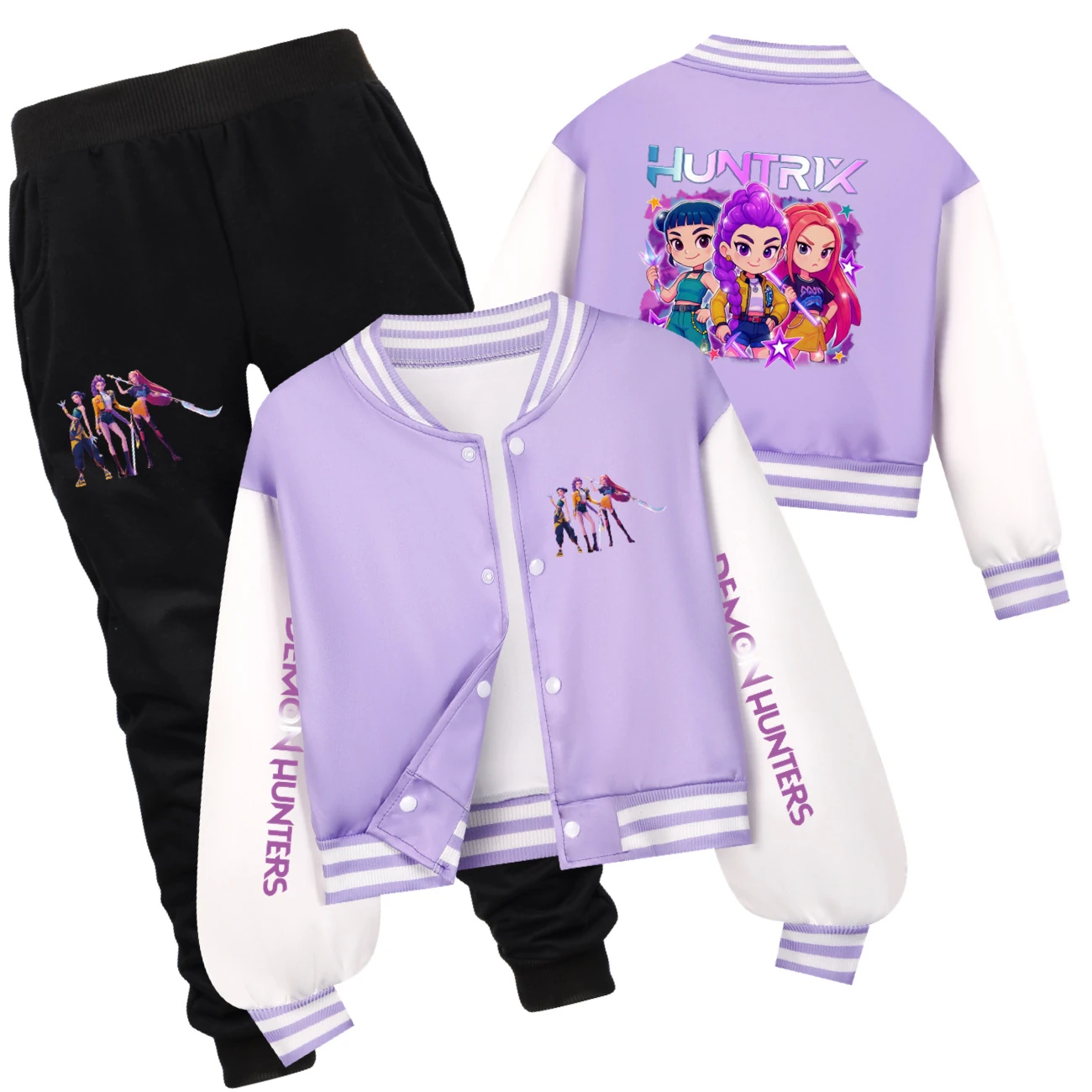 Kids’ Varsity Jacket & Jogger Set — 5051 Edition, Style 10 · Set · Purple