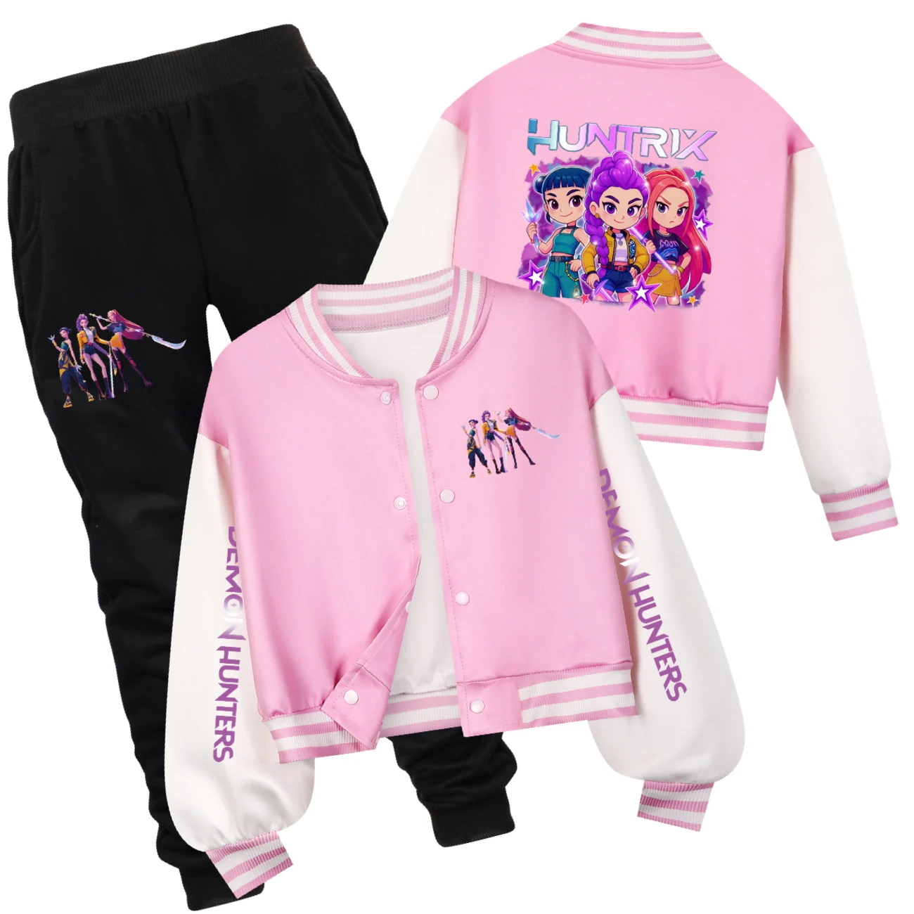 Kids’ Varsity Jacket & Jogger Set — 5051 Edition, Style 12 · Set · Pink