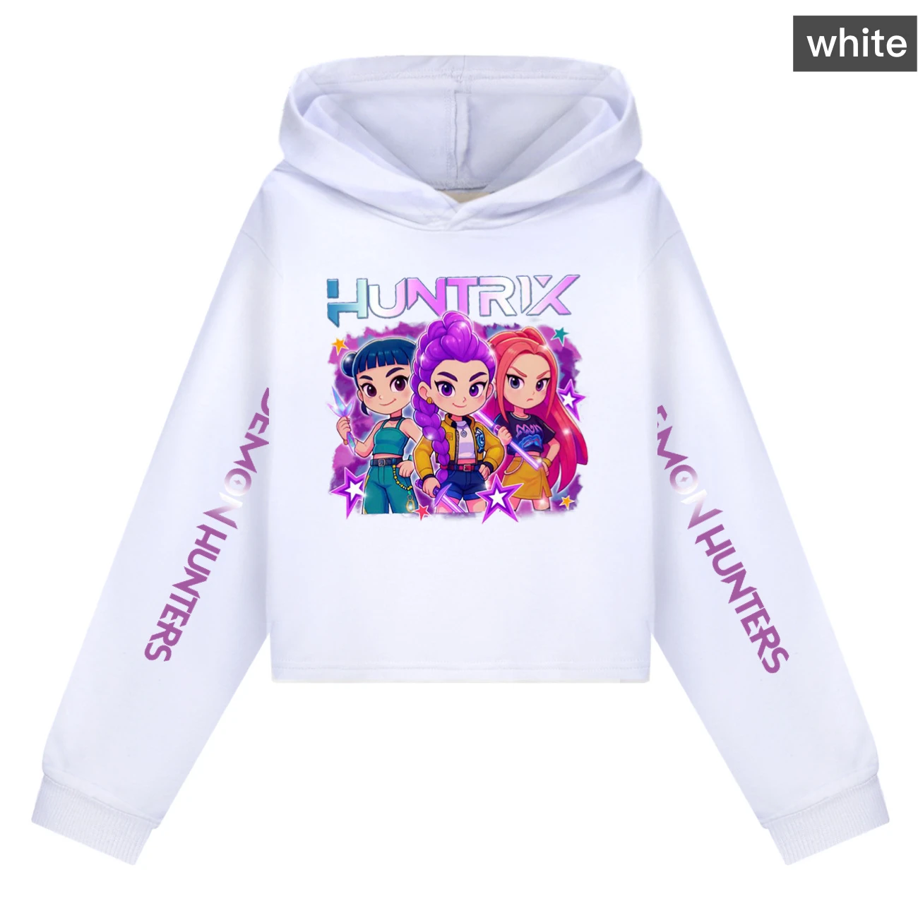 Girls’ Cropped Sweatshirt Set — 5051 Collection B, Style 02 · White