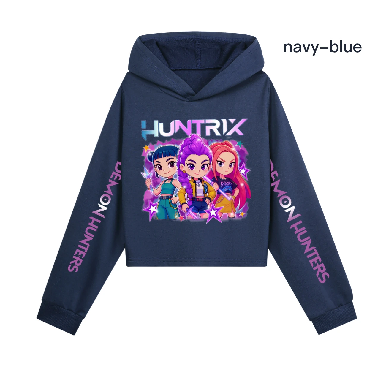 Girls’ Cropped Sweatshirt Set — 5051 Collection B, Style 04 · Navy