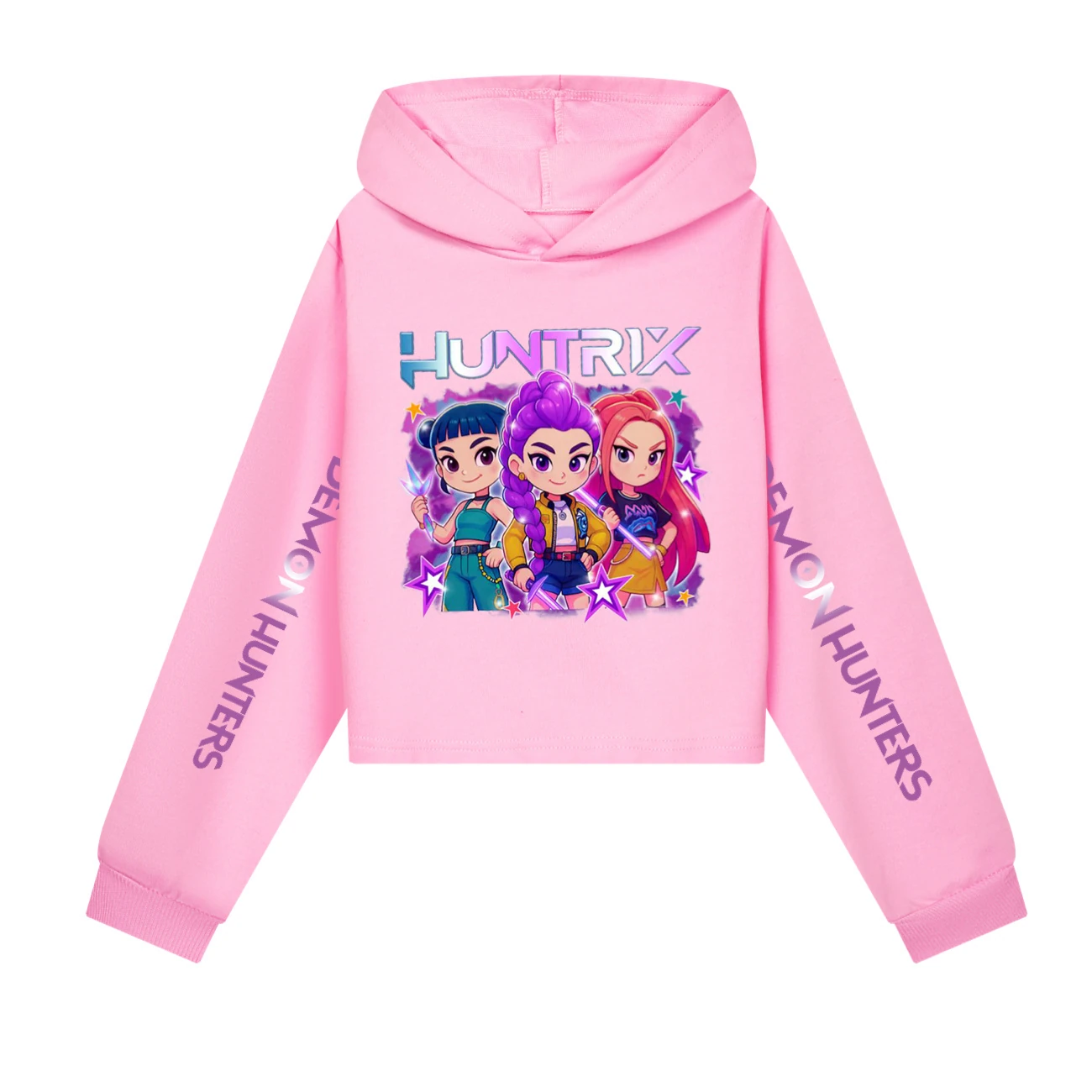 Girls’ Cropped Sweatshirt Set — 5051 Collection B, Style 05 · Pink