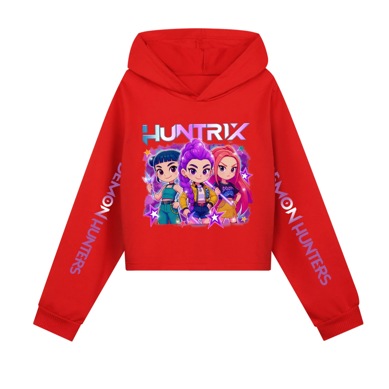 Girls’ Cropped Sweatshirt Set — 5051 Collection B, Style 07 · Red
