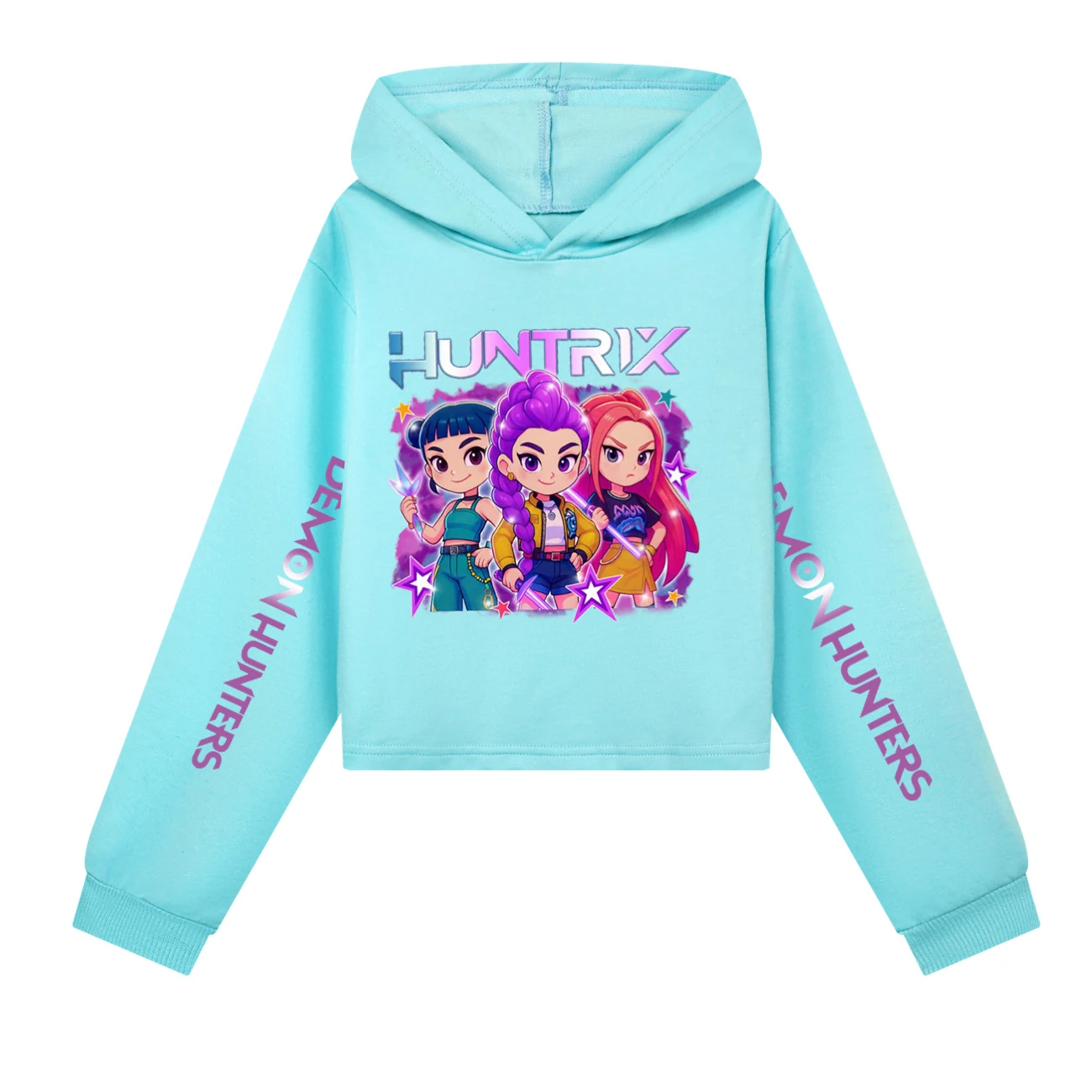Girls’ Cropped Sweatshirt Set — 5051 Collection B, Style 08 · Sky Blue