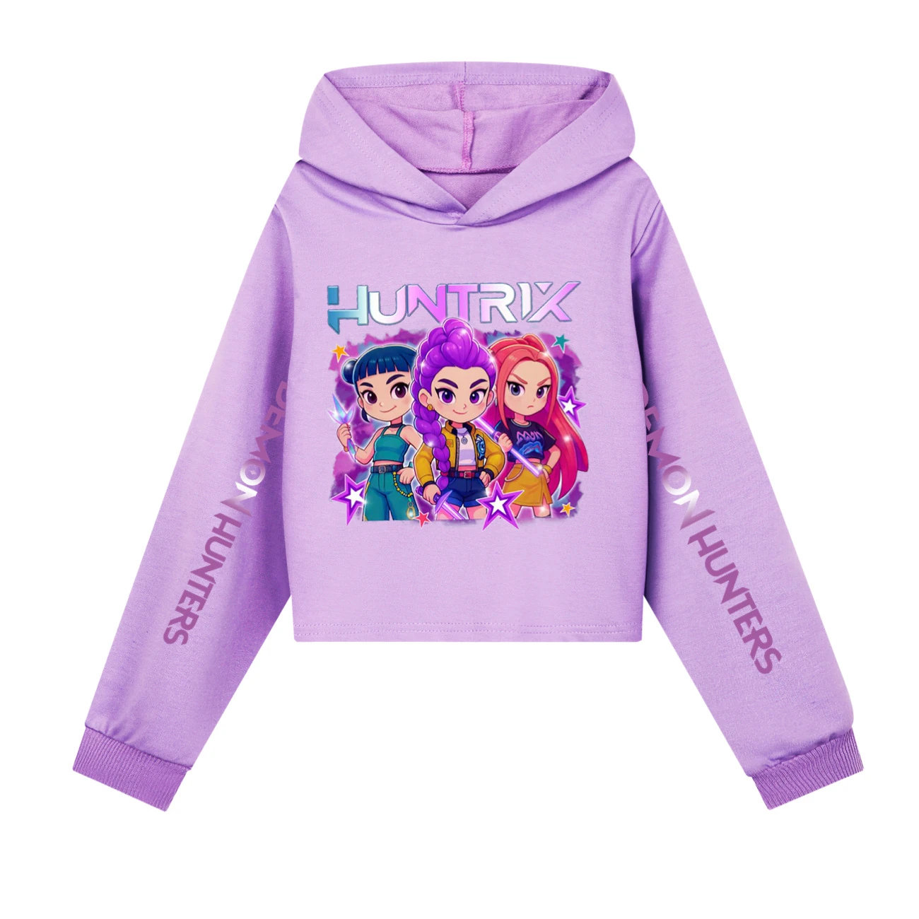 Girls’ Cropped Sweatshirt Set — 5051 Collection B, Style 09 · Purple