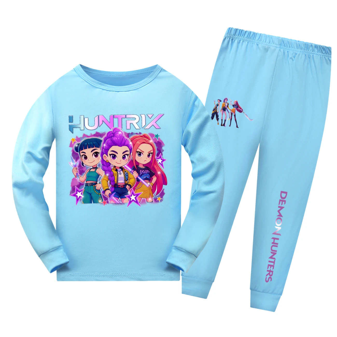 Kids’ Long-Sleeve Lounge Set — 5051 Edition, Style 02 · Set · Light Blue