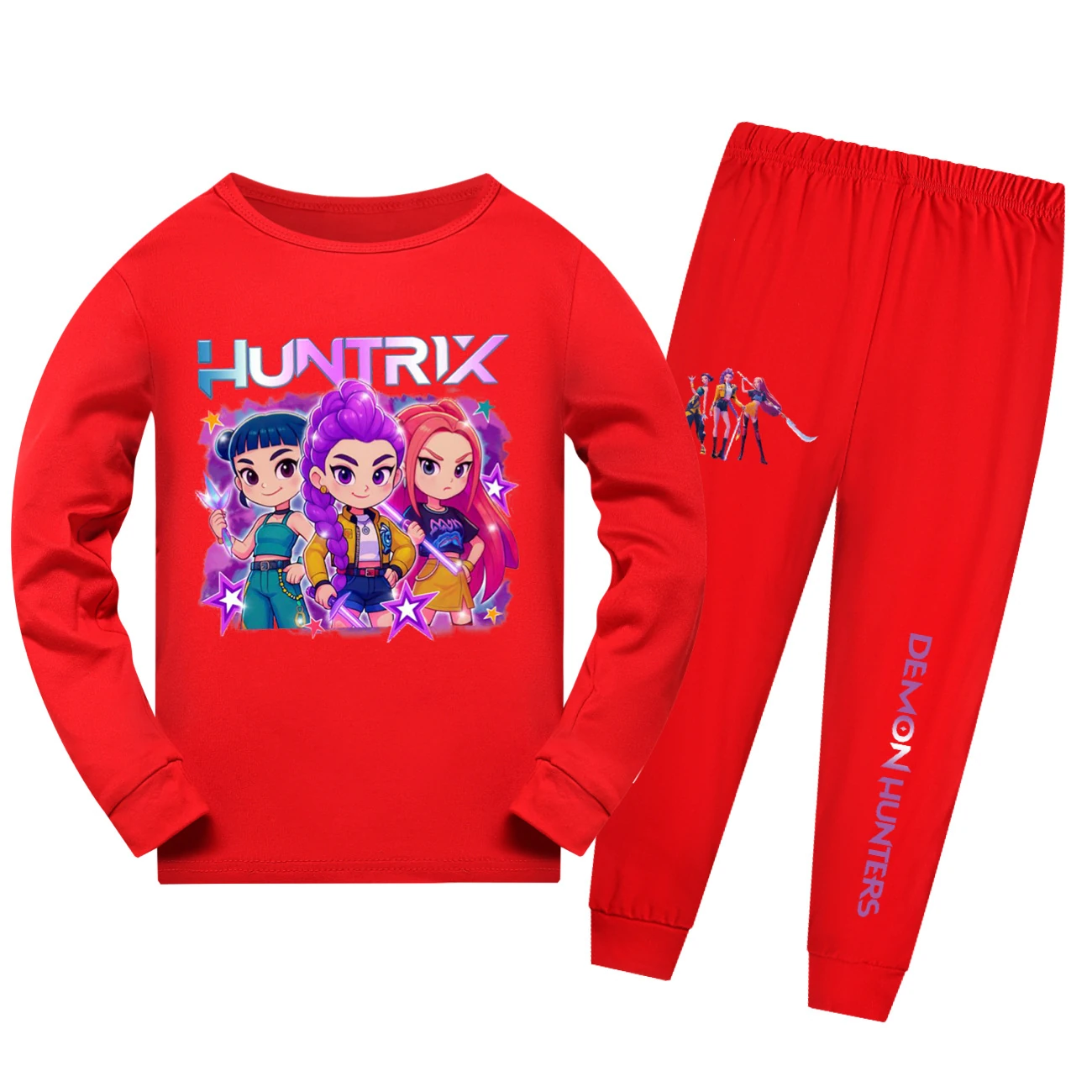 Kids’ Long-Sleeve Lounge Set — 5051 Edition, Style 06 · Set · Red