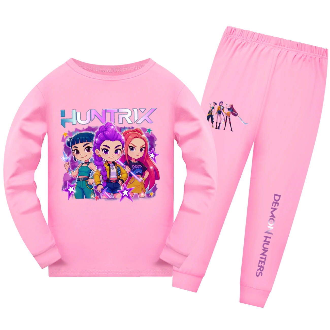 Kids’ Long-Sleeve Lounge Set — 5051 Edition, Style 07 · Set · Pink