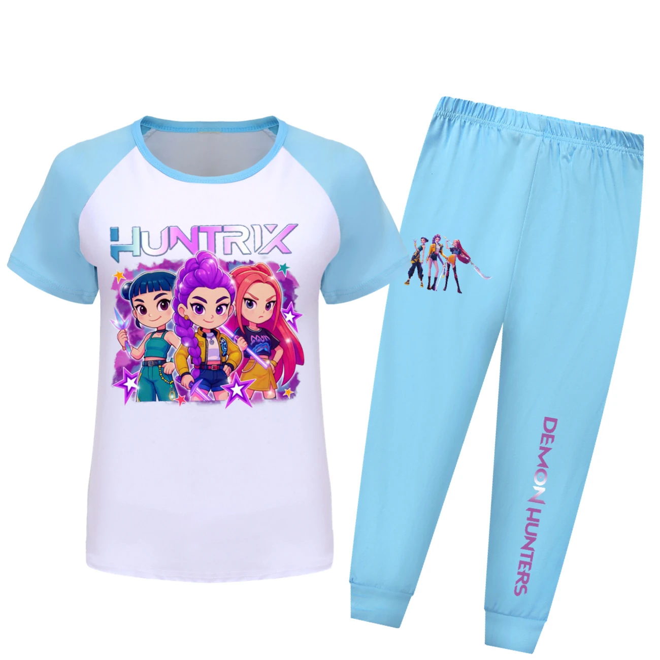 Kids’ Long-Sleeve Lounge Set — 5051 Edition, Style 10 · Light Blue