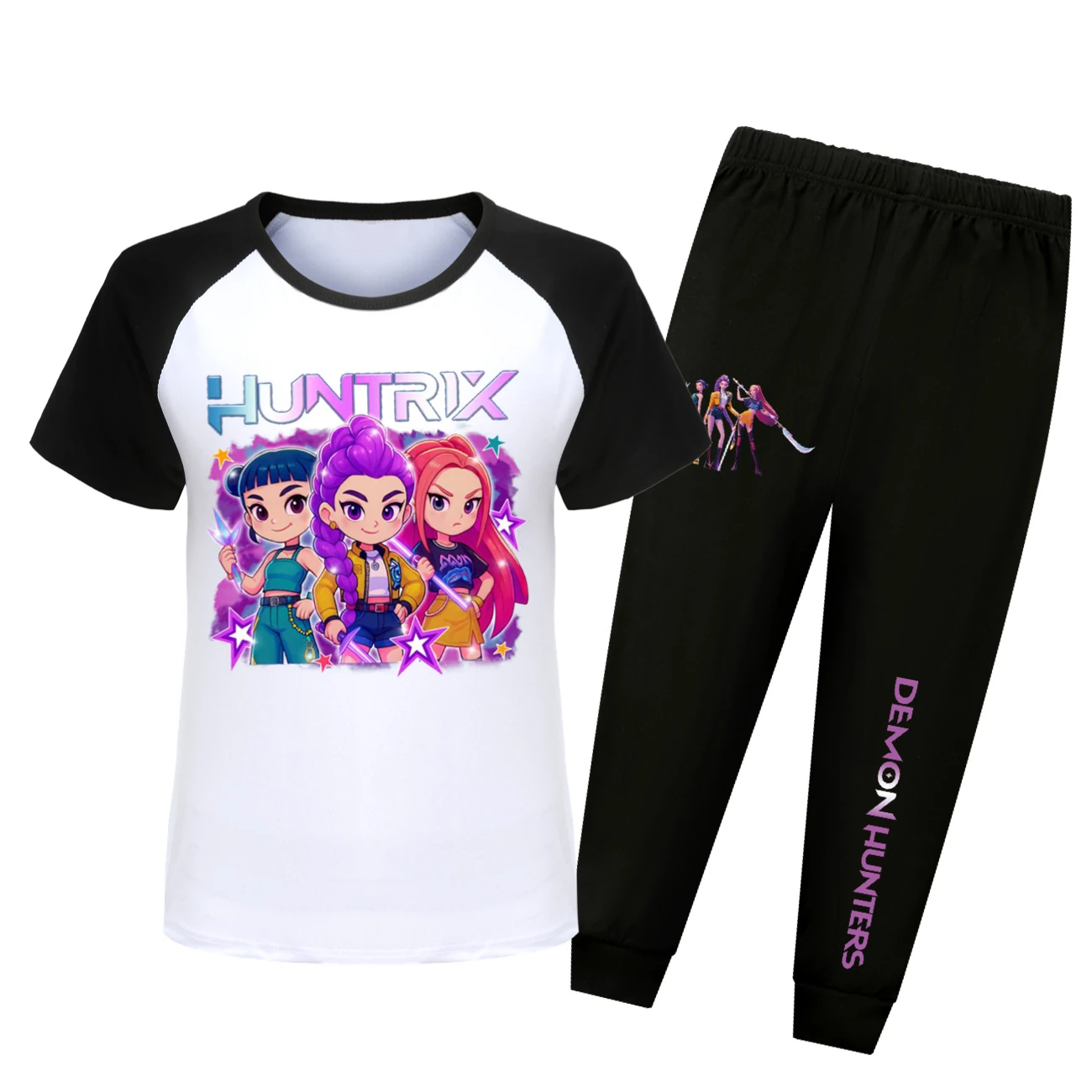 Kids’ Long-Sleeve Lounge Set — 5051 Edition, Style 12 · Black