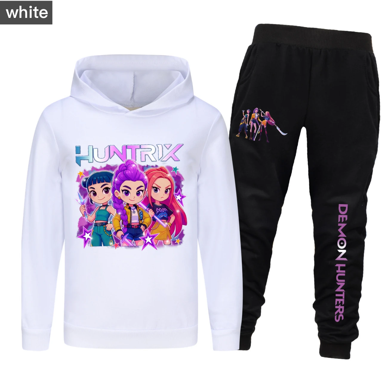 Kids’ Hoodie & Jogger Set — 5051 Collection B, Style 06 · Set · White