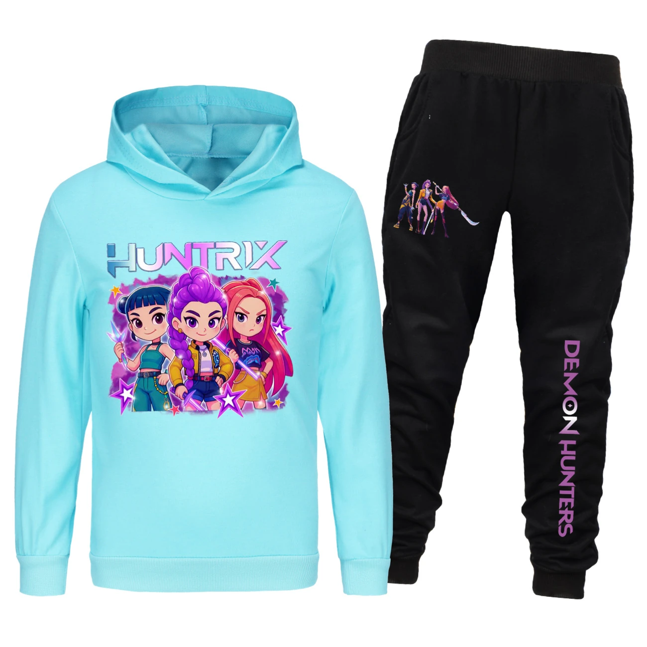 Kids’ Hoodie & Jogger Set — 5051 Collection B, Style 11 · Set · Light Blue