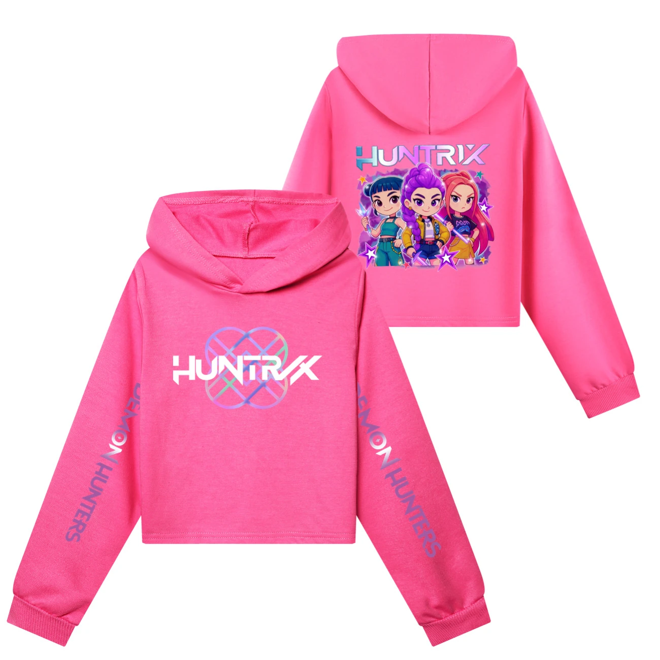 Girls’ Cropped Sweatshirt Set — 5051 Collection A, Style 03 · Rose