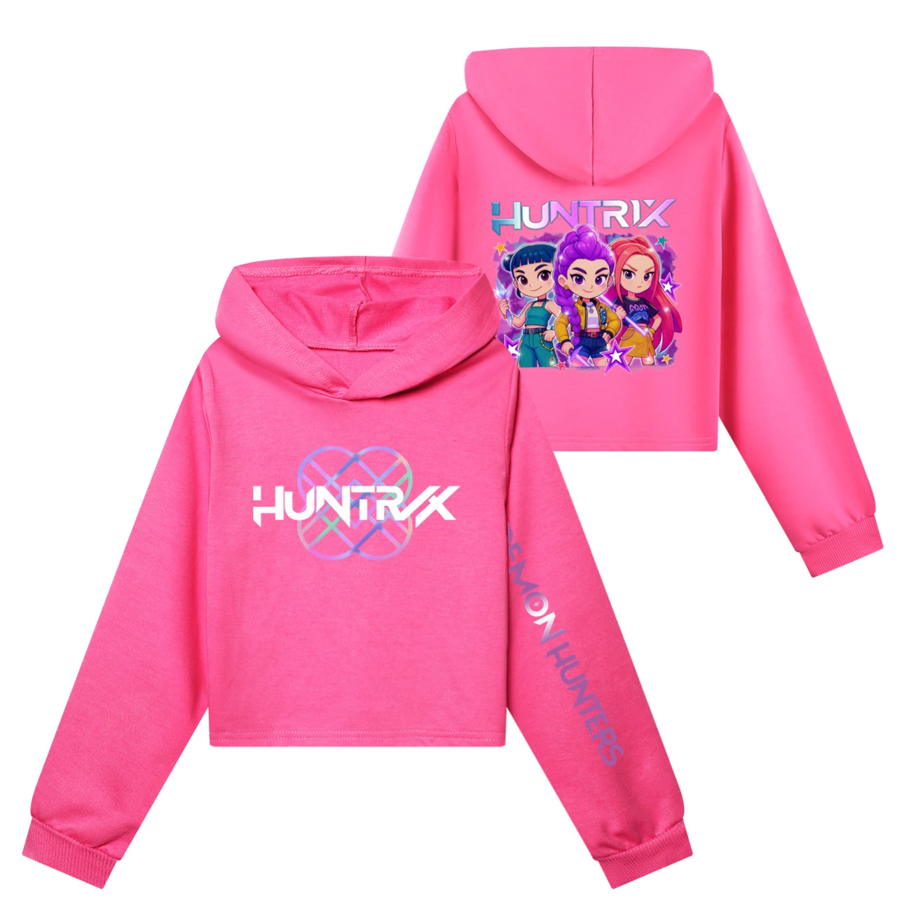 Girls’ Cropped Sweatshirt Set — 5051 Collection A, Style 10 · Rose