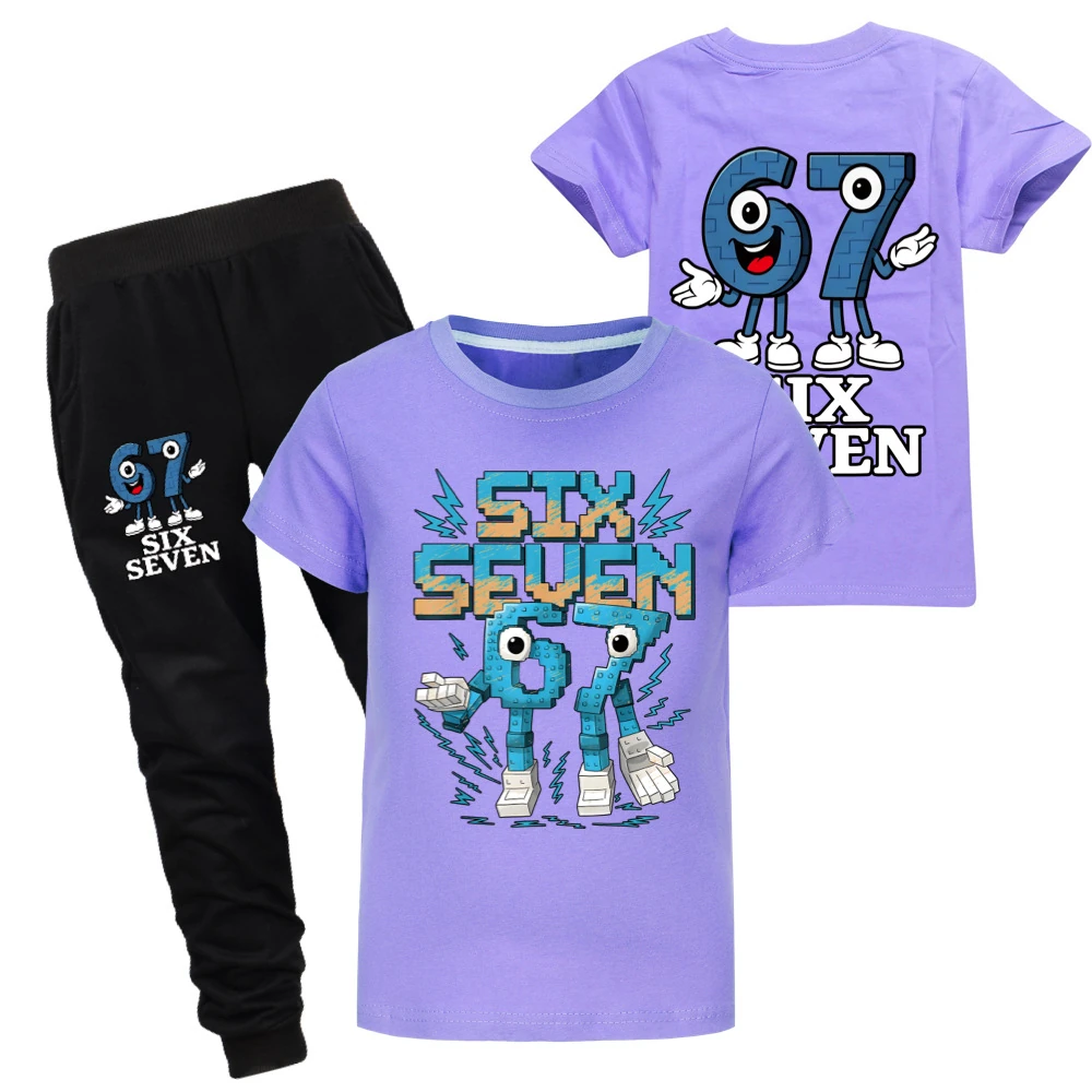 Two-Sided Graphic Tee & Hoodie Collection — 5196, Style 17 · Set · Purple