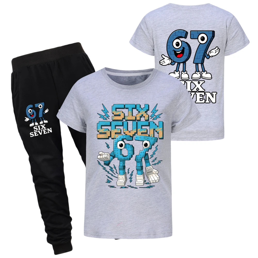 Two-Sided Graphic Tee & Hoodie Collection — 5196, Style 18 · Set · Grey