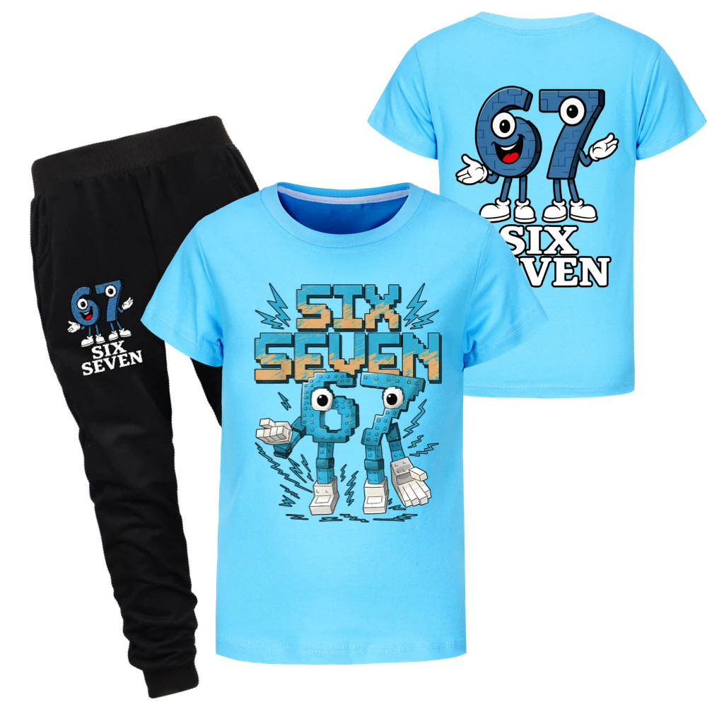 Two-Sided Graphic Tee & Hoodie Collection — 5196, Style 20 · Set · Light Blue