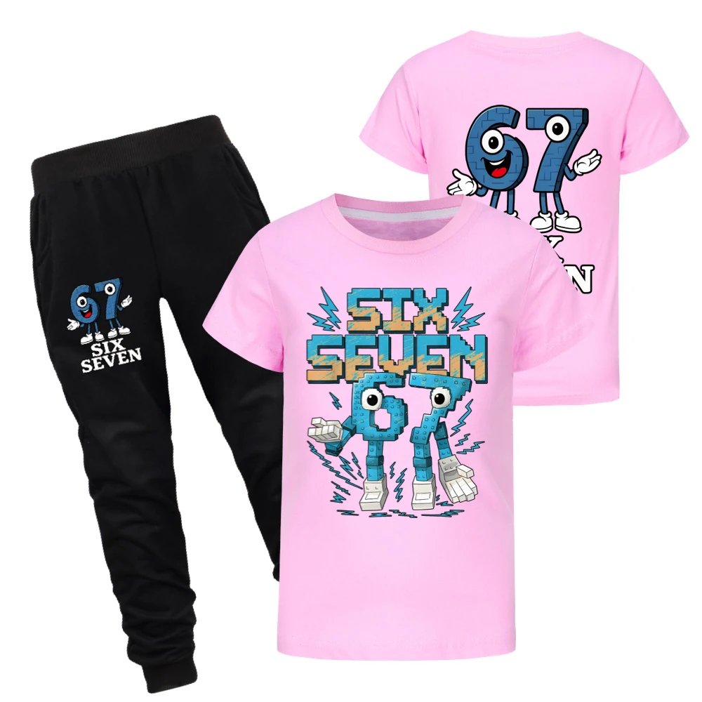 Two-Sided Graphic Tee & Hoodie Collection — 5196, Style 23 · Set · Pink