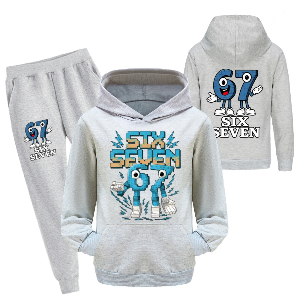 Two-Sided Graphic Tee & Hoodie Collection — 5196, Style 40 · Set · Grey