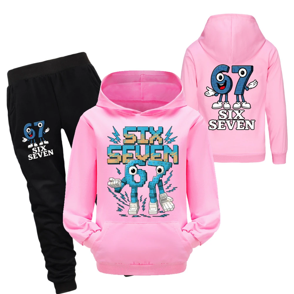 Two-Sided Graphic Tee & Hoodie Collection — 5196, Style 47 · Set · Pink