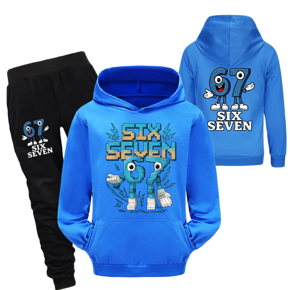 Two-Sided Graphic Tee & Hoodie Collection — 5196, Style 48 · Set · Blue