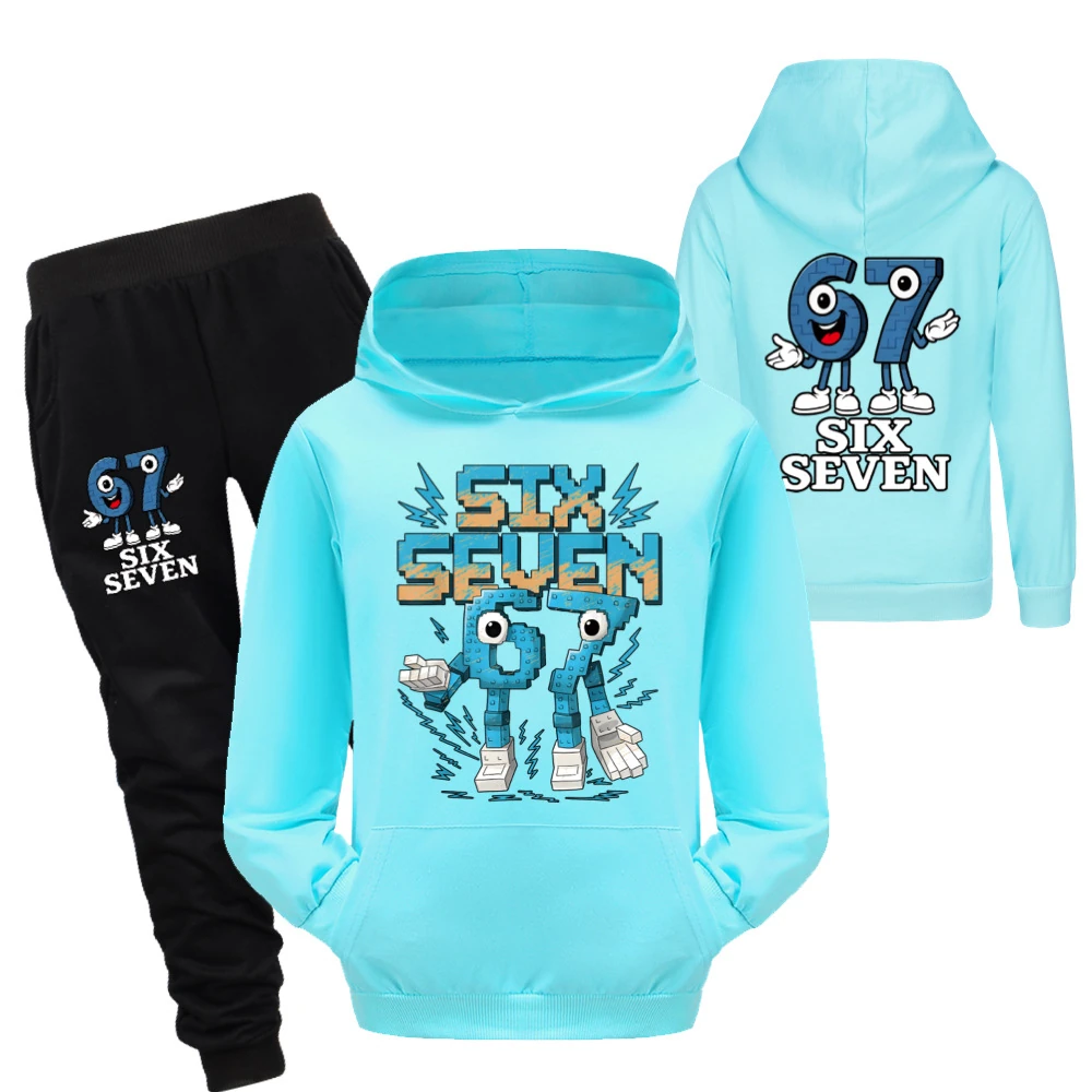 Two-Sided Graphic Tee & Hoodie Collection — 5196, Style 50 · Set · Light Blue