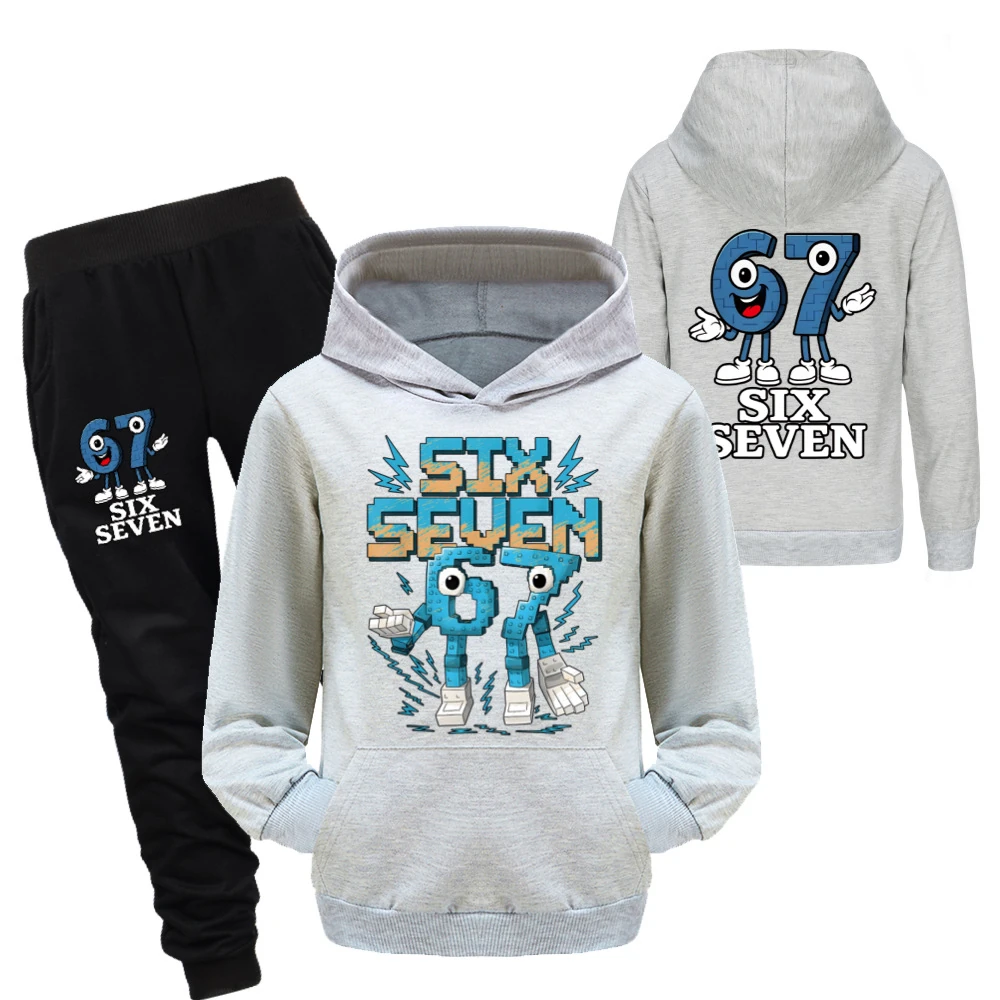 Two-Sided Graphic Tee & Hoodie Collection — 5196, Style 52 · Set · Grey