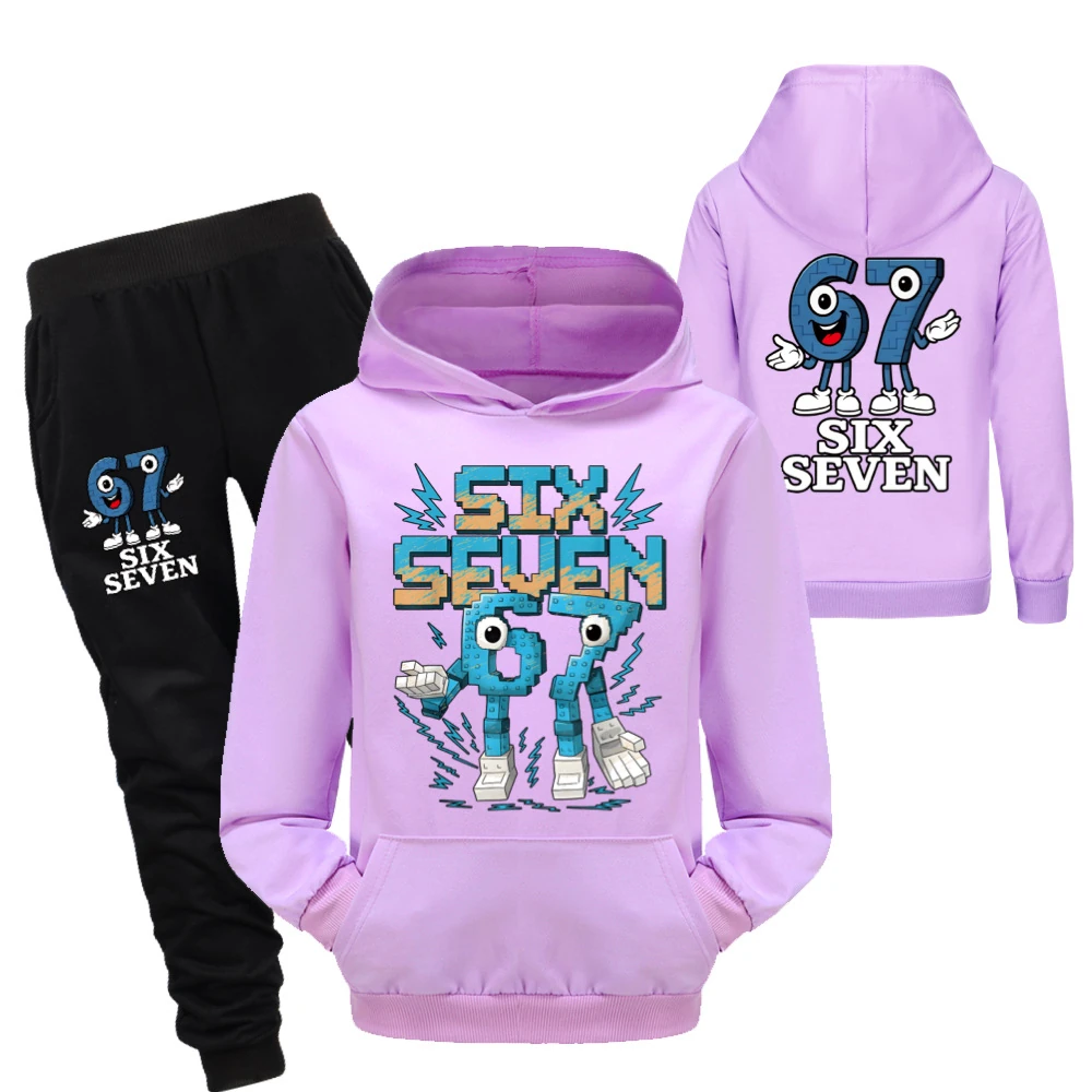 Two-Sided Graphic Tee & Hoodie Collection — 5196, Style 53 · Set · Purple