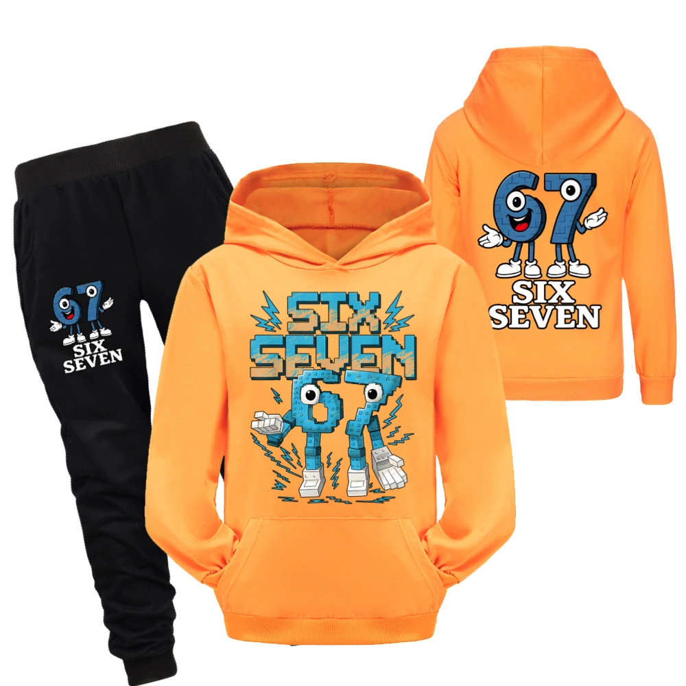 Two-Sided Graphic Tee & Hoodie Collection — 5196, Style 56 · Set · Orange