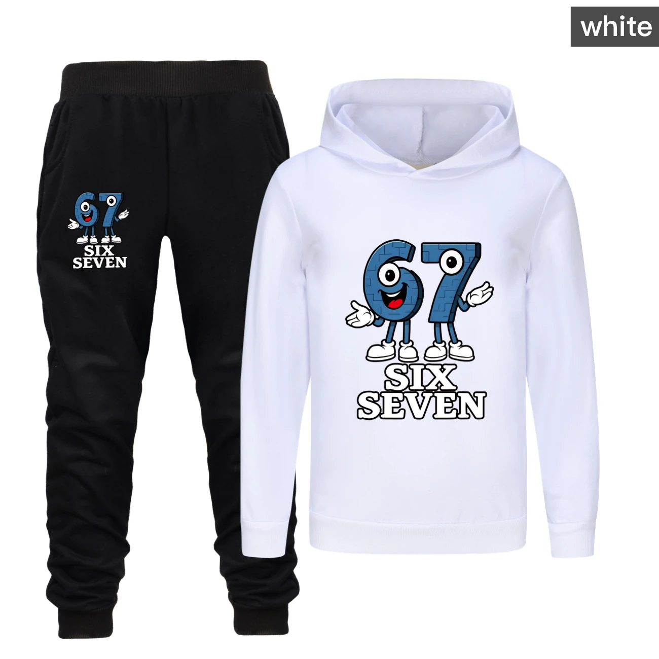 Classic Hoodie & Jogger Collection — 5196, Style 19 · Set · White