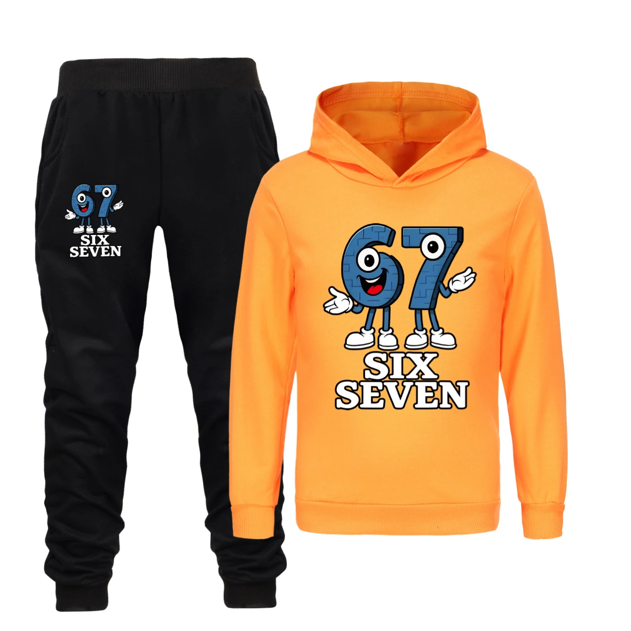 Classic Hoodie & Jogger Collection — 5196, Style 30 · Set · Orange