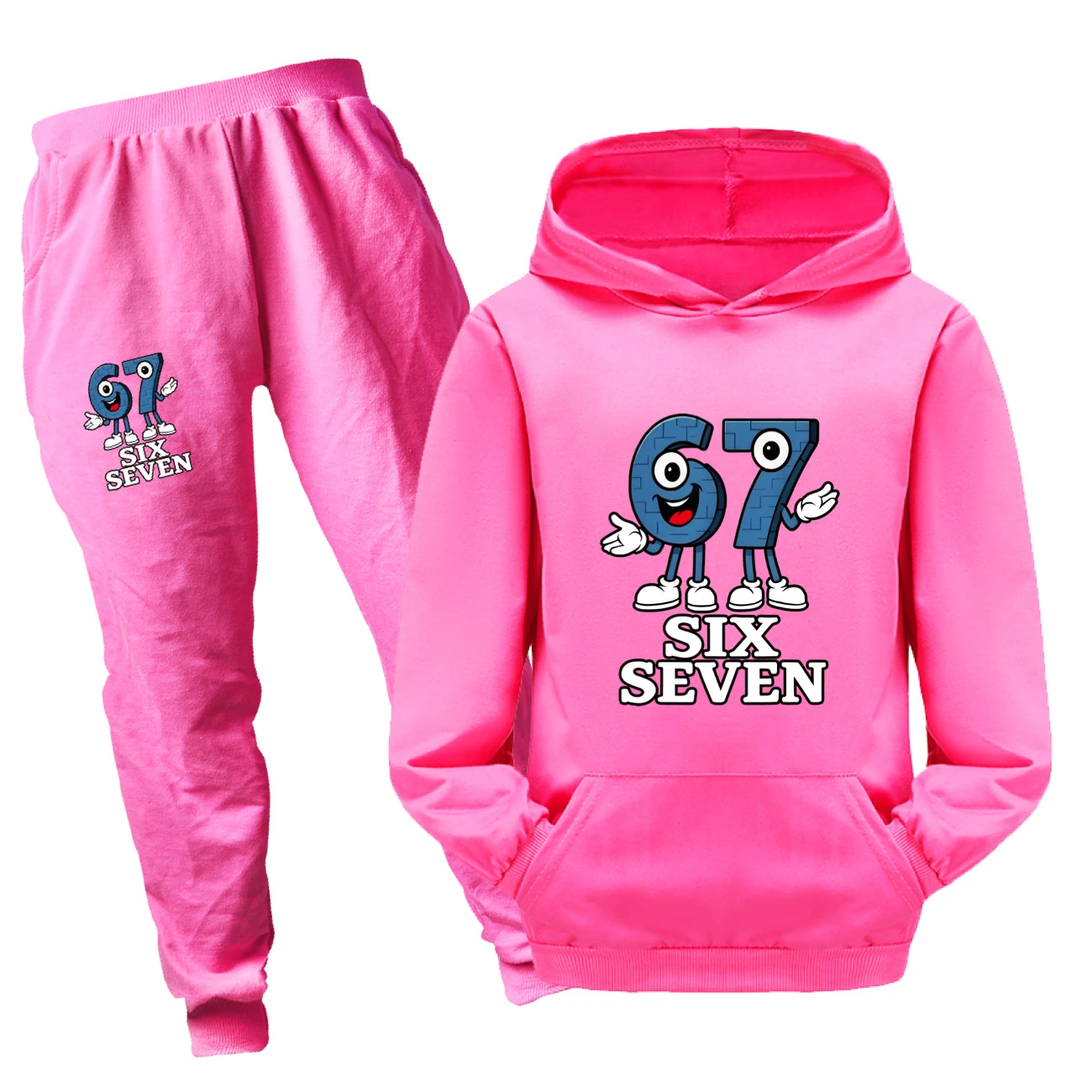 Graphic Hoodie & Jogger Set — 5196 A, Style 18 · Set · Rose