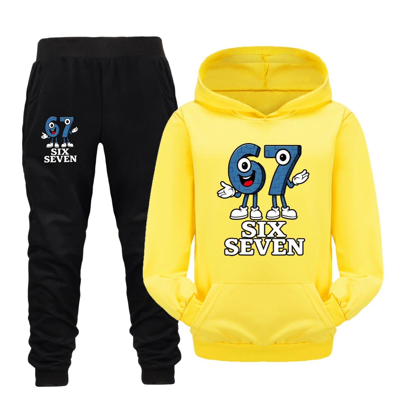 Graphic Hoodie & Jogger Set — 5196 A, Style 24 · Set · Yellow