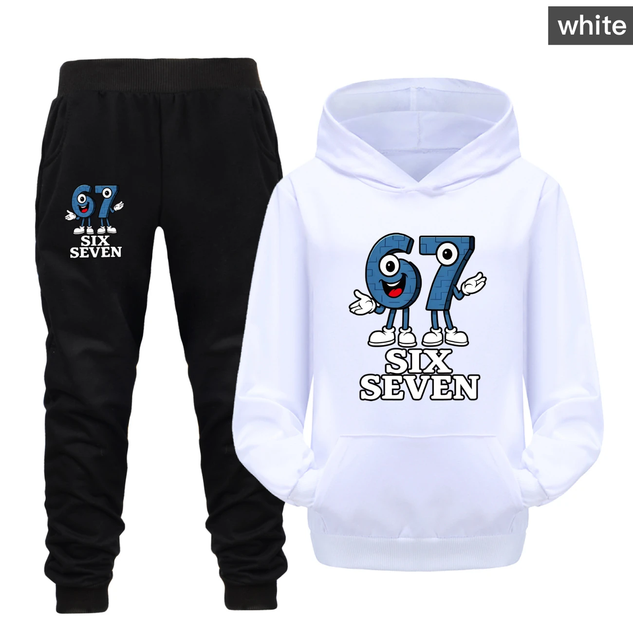Graphic Hoodie & Jogger Set — 5196 A, Style 26 · Set · White