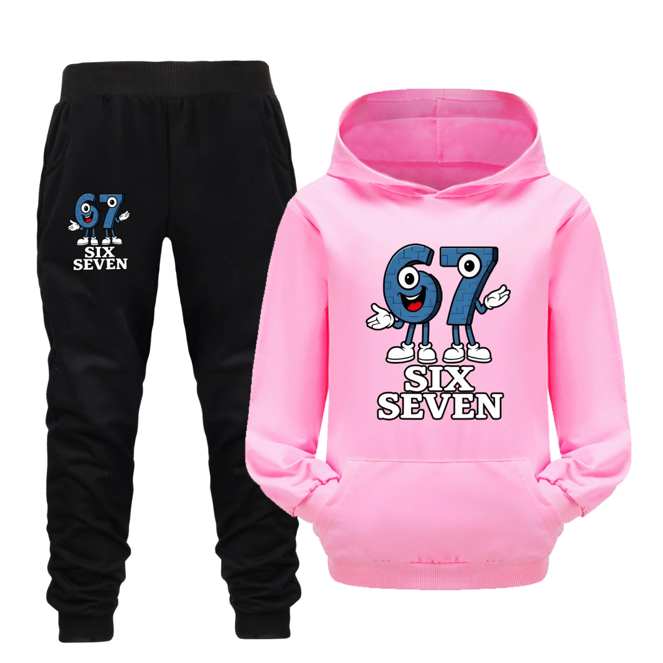 Graphic Hoodie & Jogger Set — 5196 A, Style 28 · Set · Pink