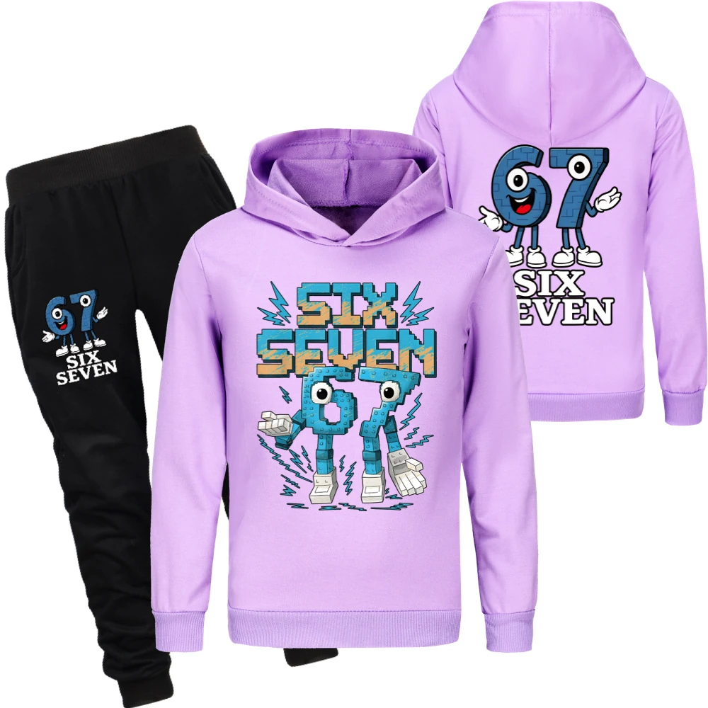 Two-Sided Graphic Sweatshirt Set — 5196, Style 27 · Set · Purple