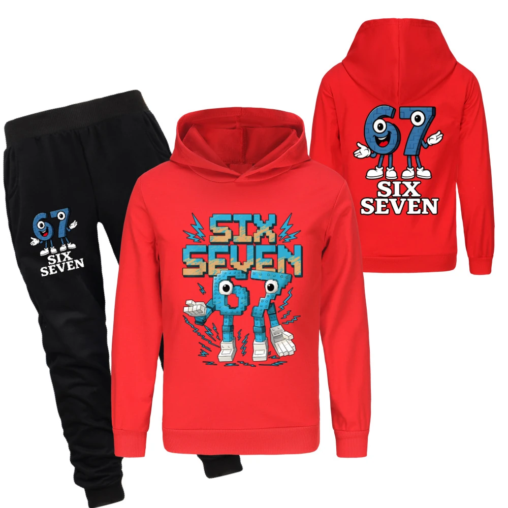 Two-Sided Graphic Sweatshirt Set — 5196, Style 28 · Set · Red