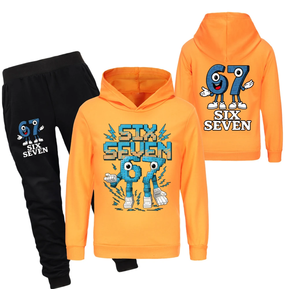Two-Sided Graphic Sweatshirt Set — 5196, Style 30 · Set · Orange