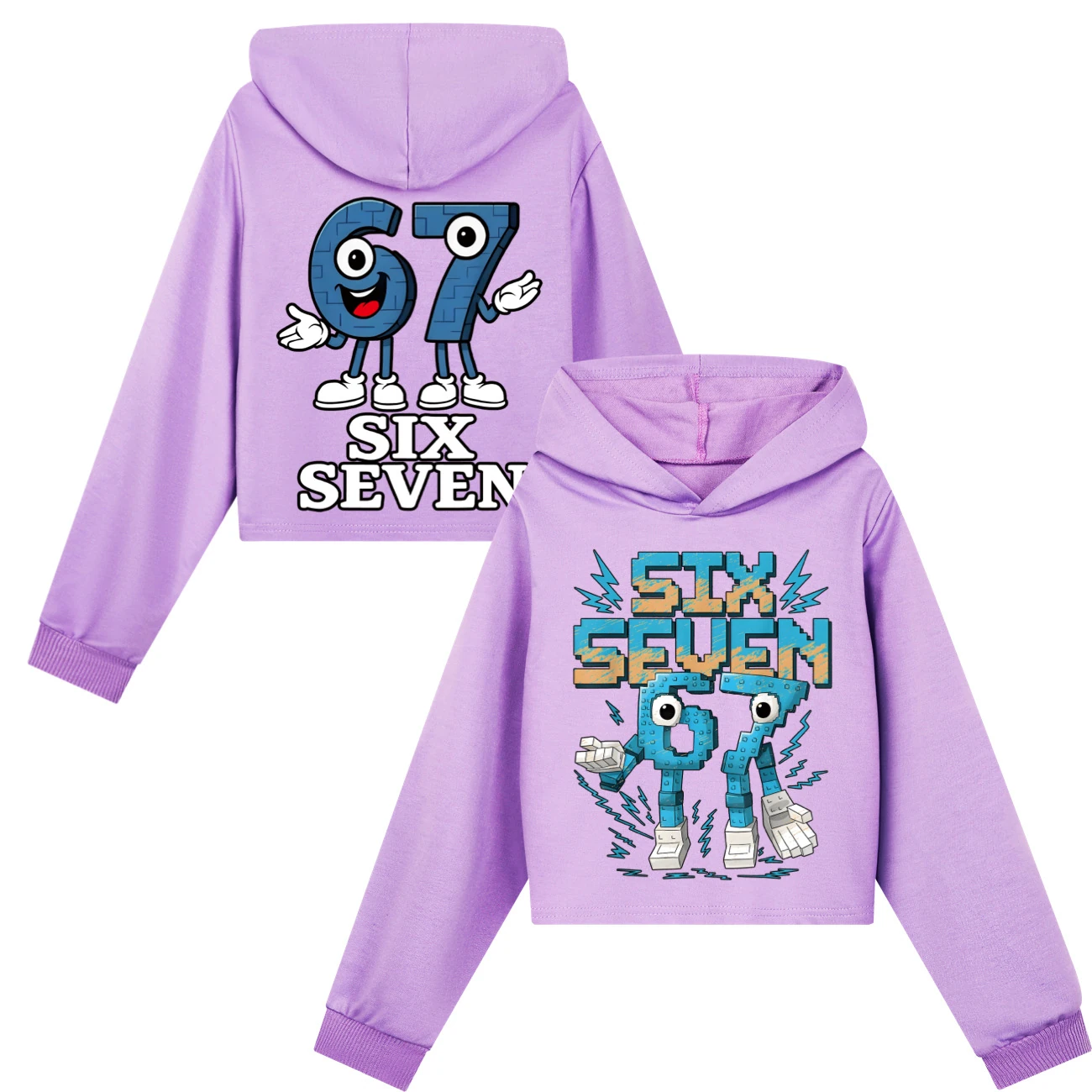 Two-Sided Graphic Sweatshirt Set — 5196, Style 31 · Purple