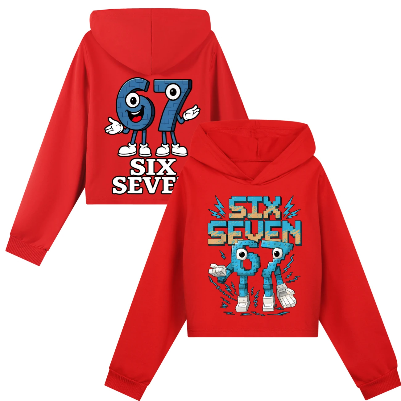 Two-Sided Graphic Sweatshirt Set — 5196, Style 35 · Red
