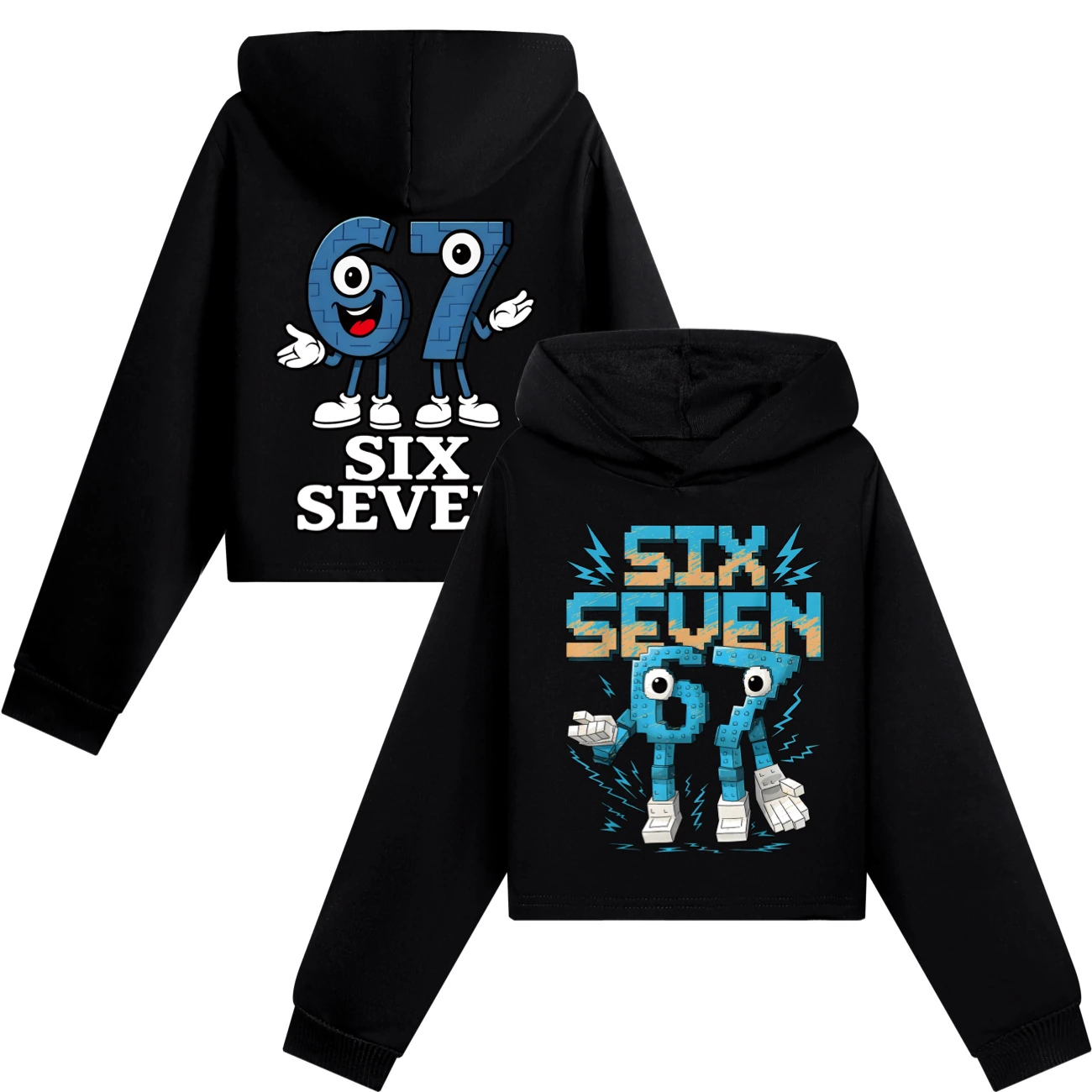 Two-Sided Graphic Sweatshirt Set — 5196, Style 36 · Black