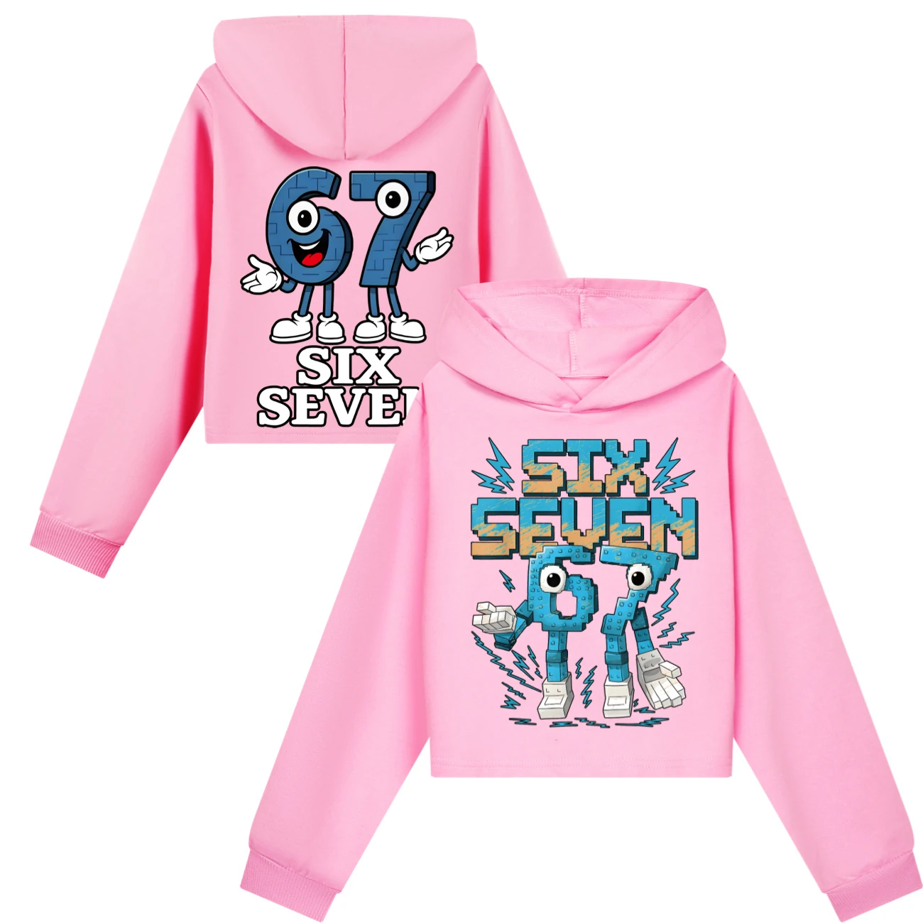 Two-Sided Graphic Sweatshirt Set — 5196, Style 37 · Pink